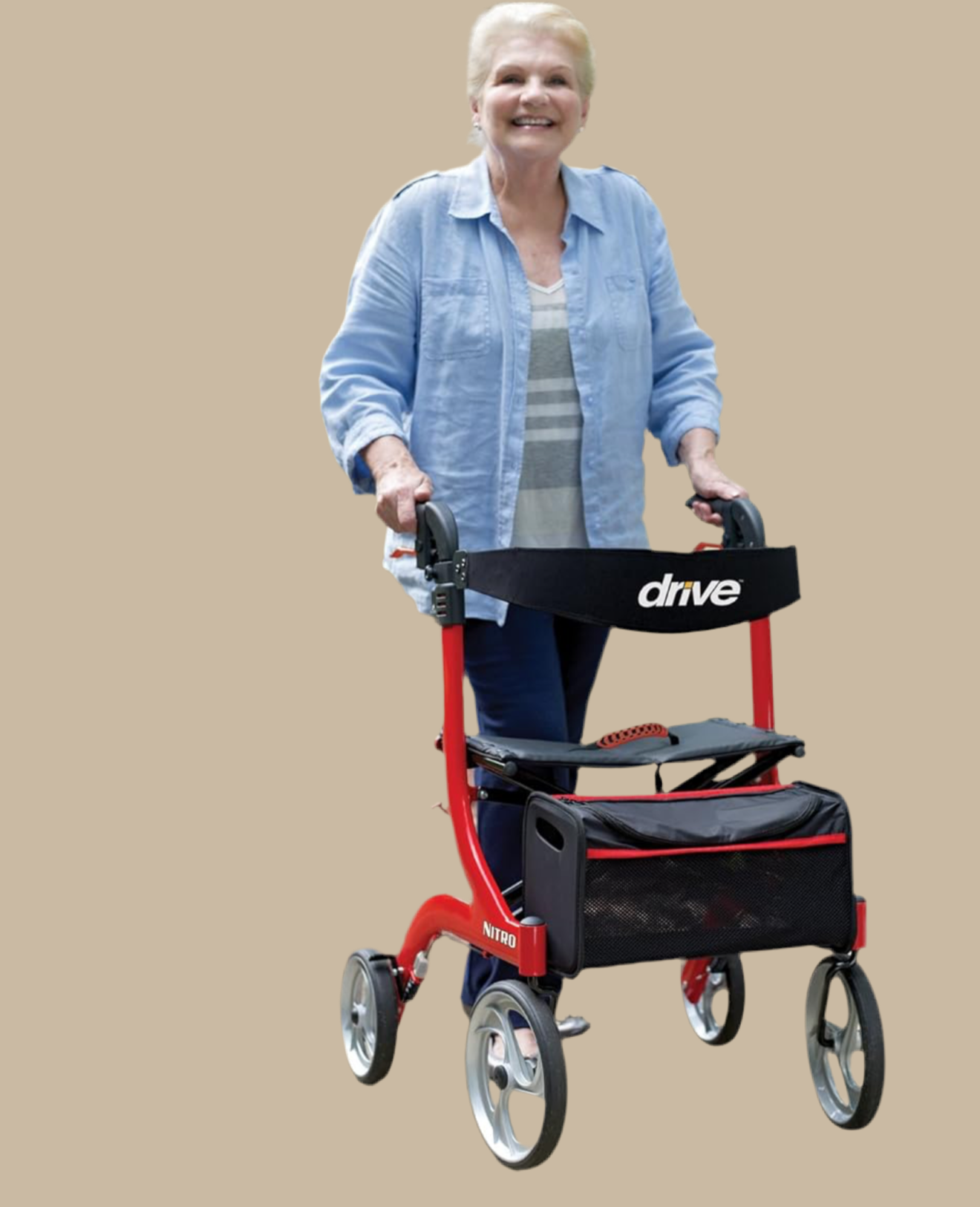 Drive Medical RTL10266 Nitro Euro-Style 4-Wheel Rollator Walker With Seat