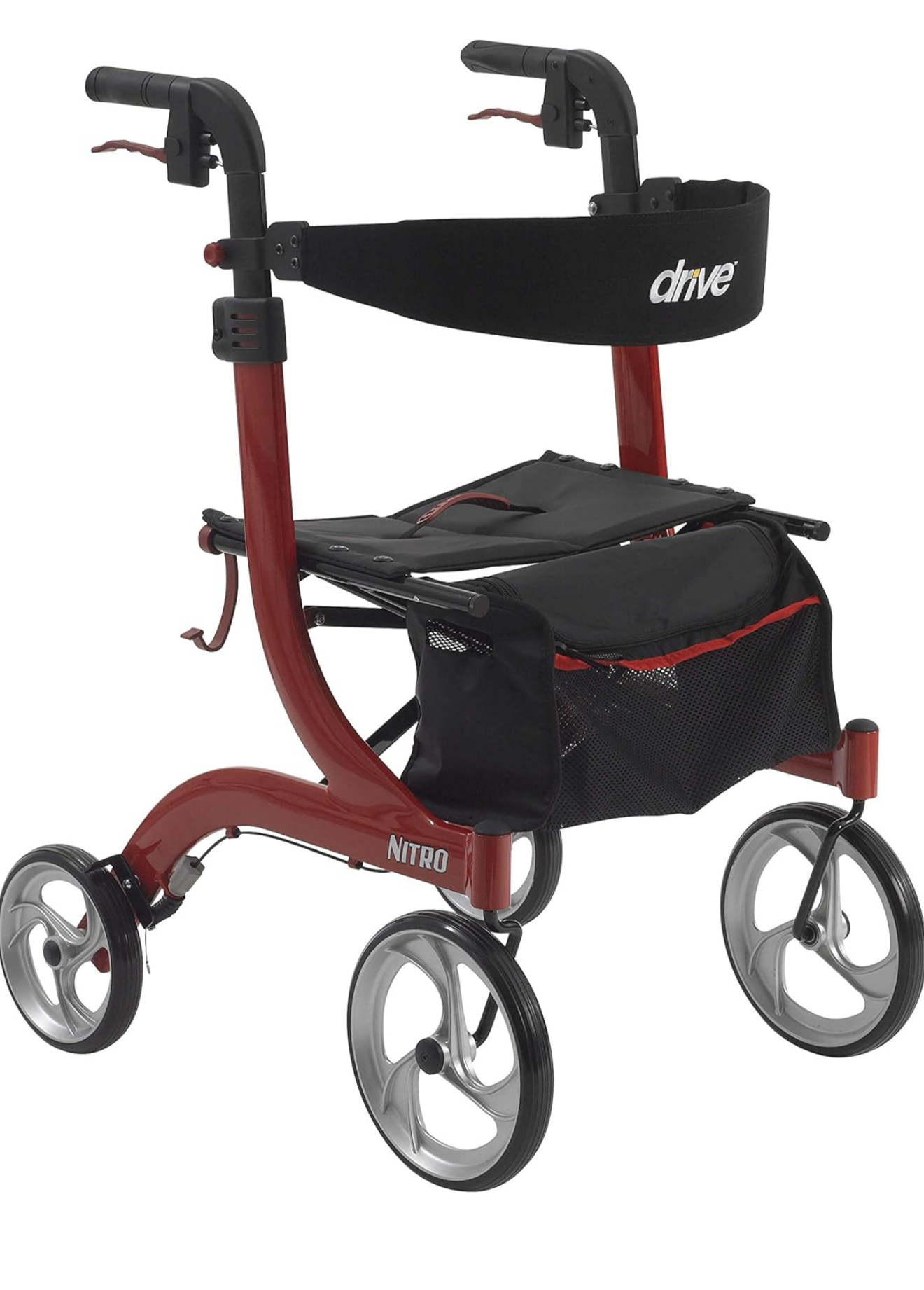 Drive Medical RTL10266 Nitro Euro-Style 4-Wheel Rollator Walker With Seat