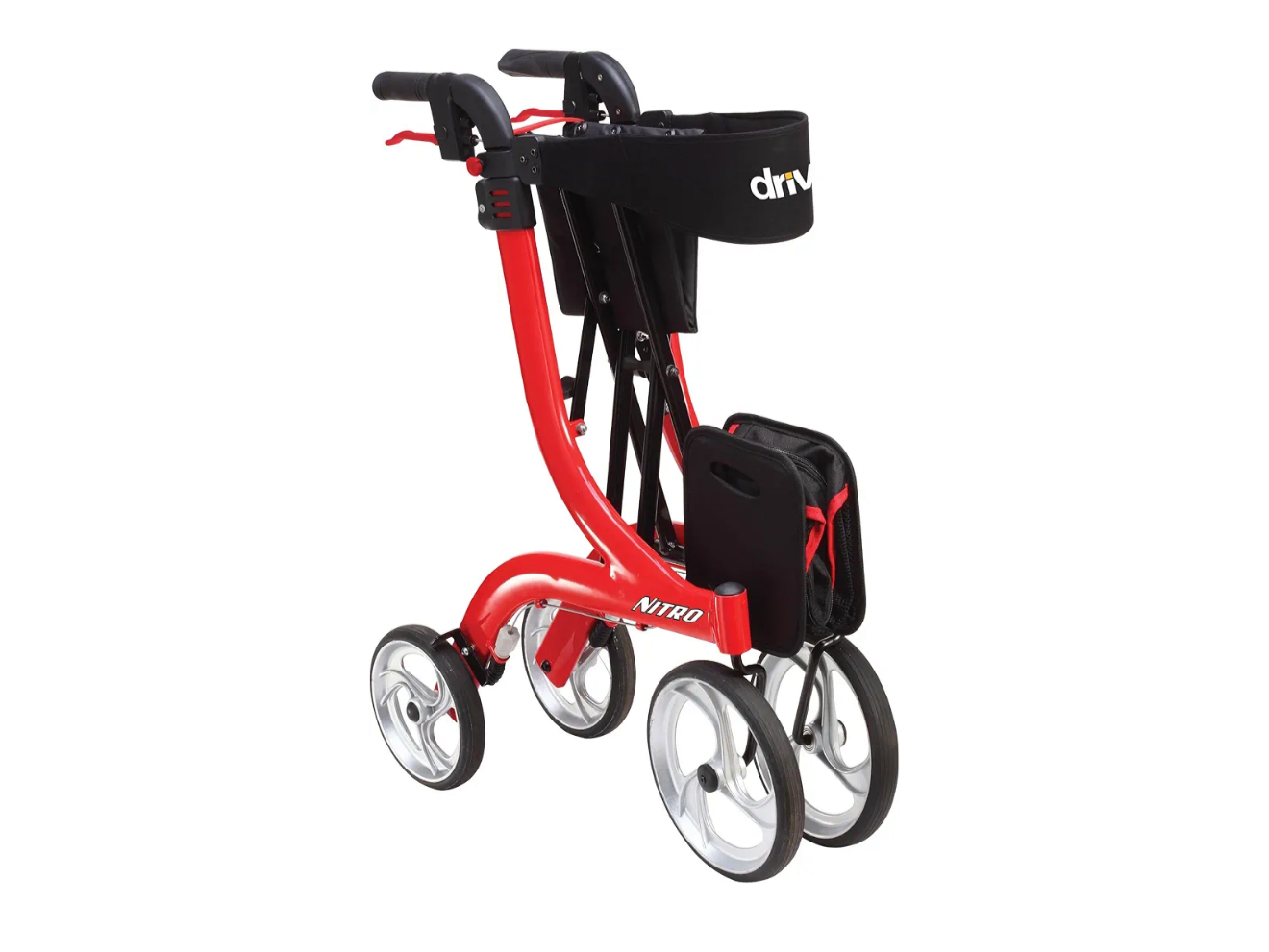 Drive Medical RTL10266 Nitro Euro-Style 4-Wheel Rollator Walker With Seat
