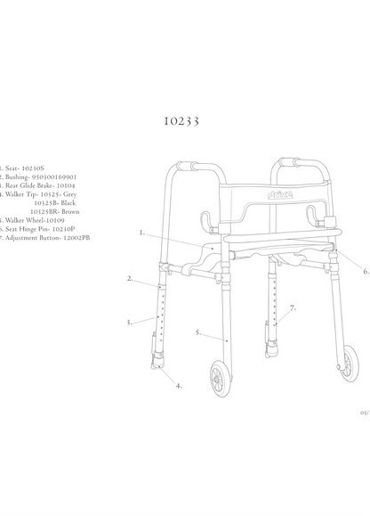 Drive Medical 10233 Clever Lite Foldable Rollator Walker, Gray