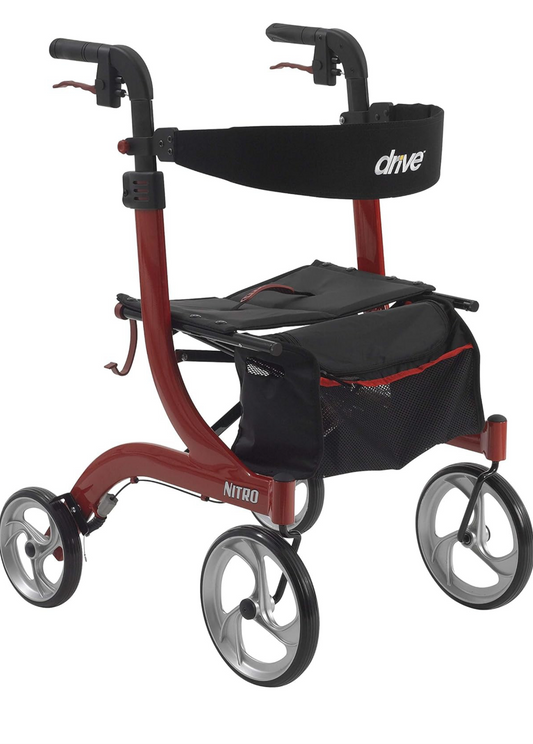 Drive Medical RTL10266 Nitro Euro-Style 4-Wheel Rollator Walker With Seat
