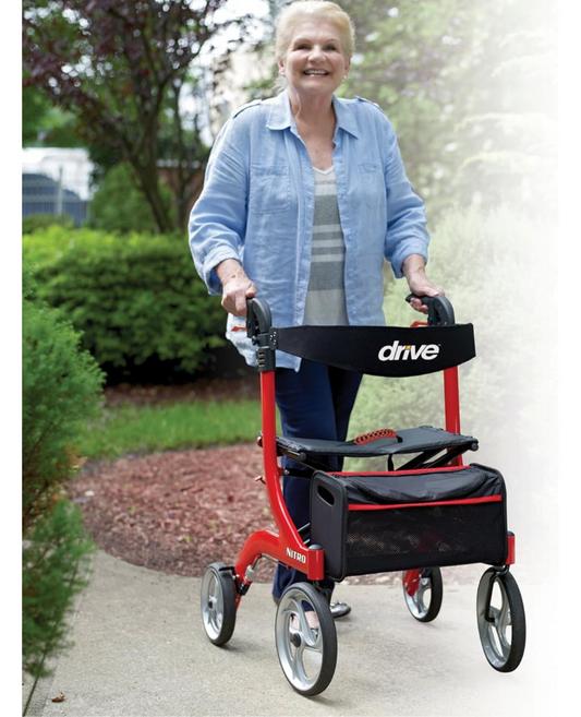 Drive Medical RTL10266 Nitro Euro-Style 4-Wheel Rollator Walker With Seat