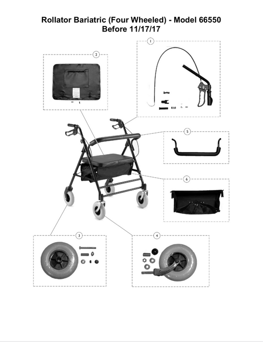 Invacare Bariatric Rollator W POUCH