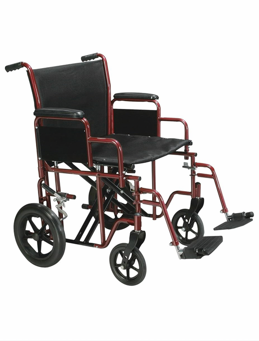 Drive Medical BTR20-R Bariatric Heavy Duty Transport Wheelchair, 20" Seat Width