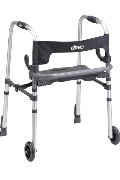 Drive Medical 10233 Clever Lite Foldable Rollator Walker, Gray