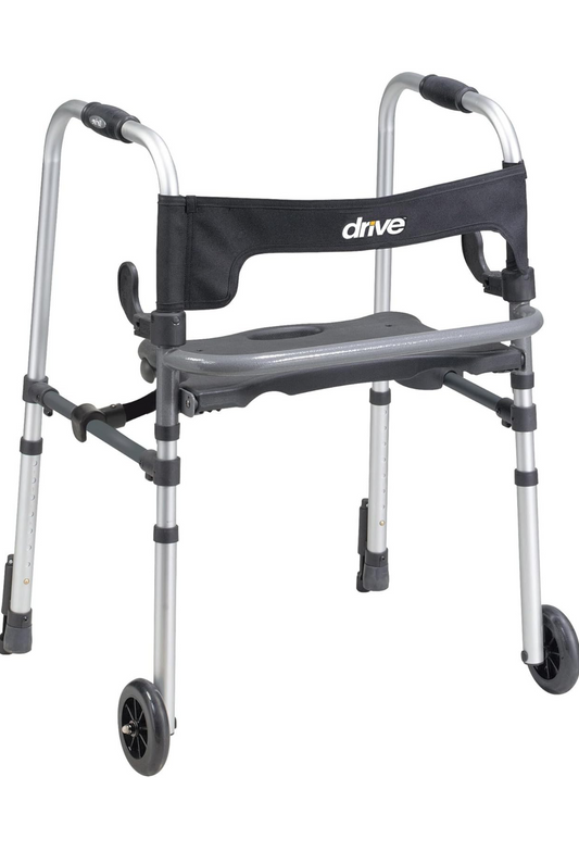 Drive Medical 10233 Clever Lite Foldable Rollator Walker, Gray