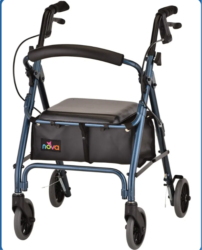NOVA Medical Products GetGo Petite Rollator Walker for Height 4’0” - 5”4”,